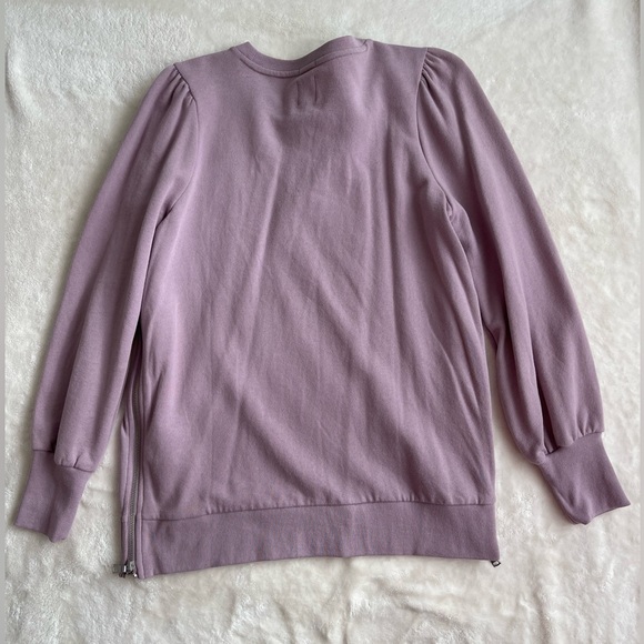 GAP Maternity Nursing Dusty Purple Sweatshirt with Puff Sleeves MEDIUM - Picture 6 of 10